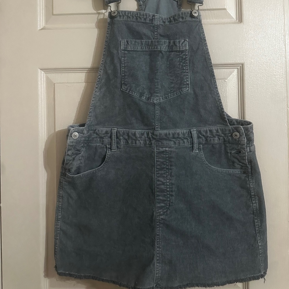 Corduroy skirt overalls